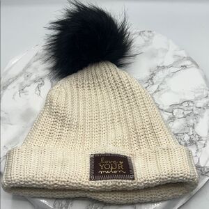 Cream Pom Love Your Melon hat